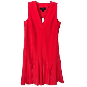NWT J Crew Red Flounce Dress